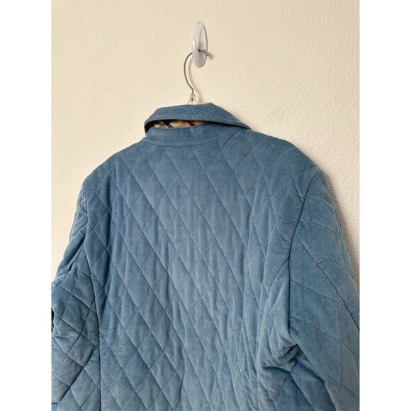 Brooks Brothers Quilted Corduroy Diamond Jacket Plaid Lining Blue Women's 14 NEW - Picture 8 of 9